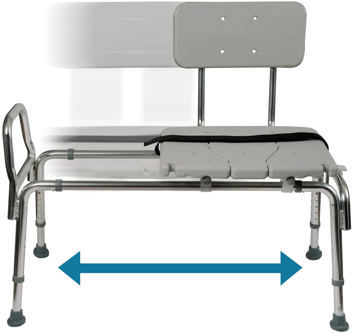 Durable Medical Equipment Shower Bench, wide and with sliding track (weight capacity up to 400lbs)